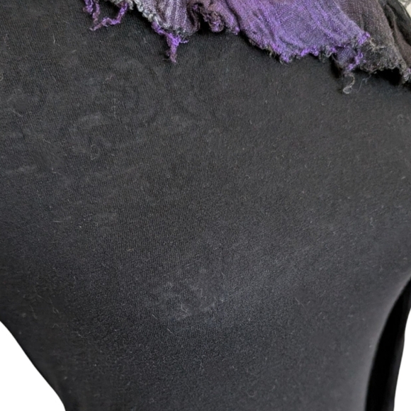 Wool Dress Women Small Witchy Whimsigoth Shabby Fairy French Cold Shoulder Black - Picture 7 of 11